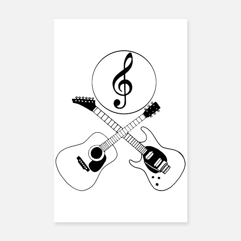 Guitars and music Poster 8" x 12" (20x30 cm)