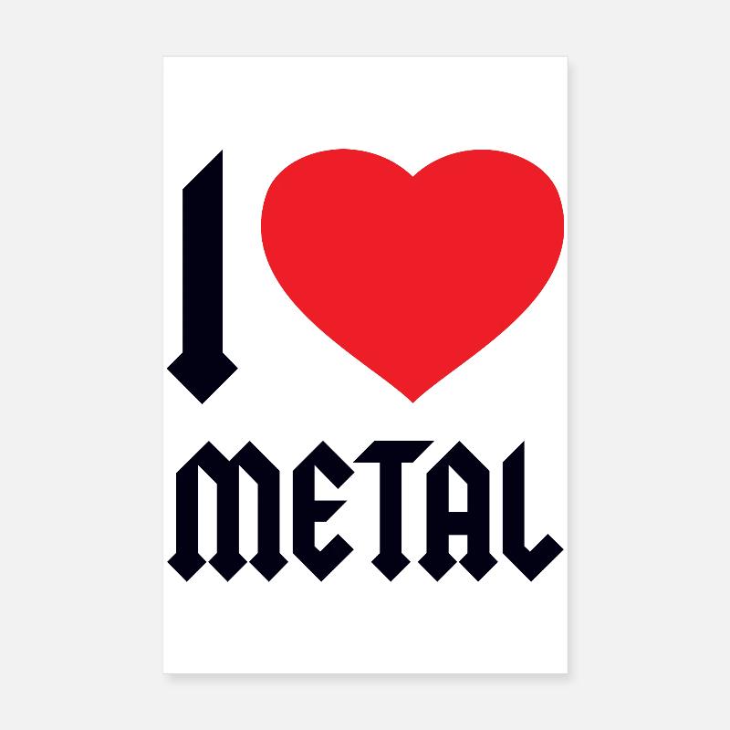 J’ADORE LE MÉTAL Poster 20 x 30 cm