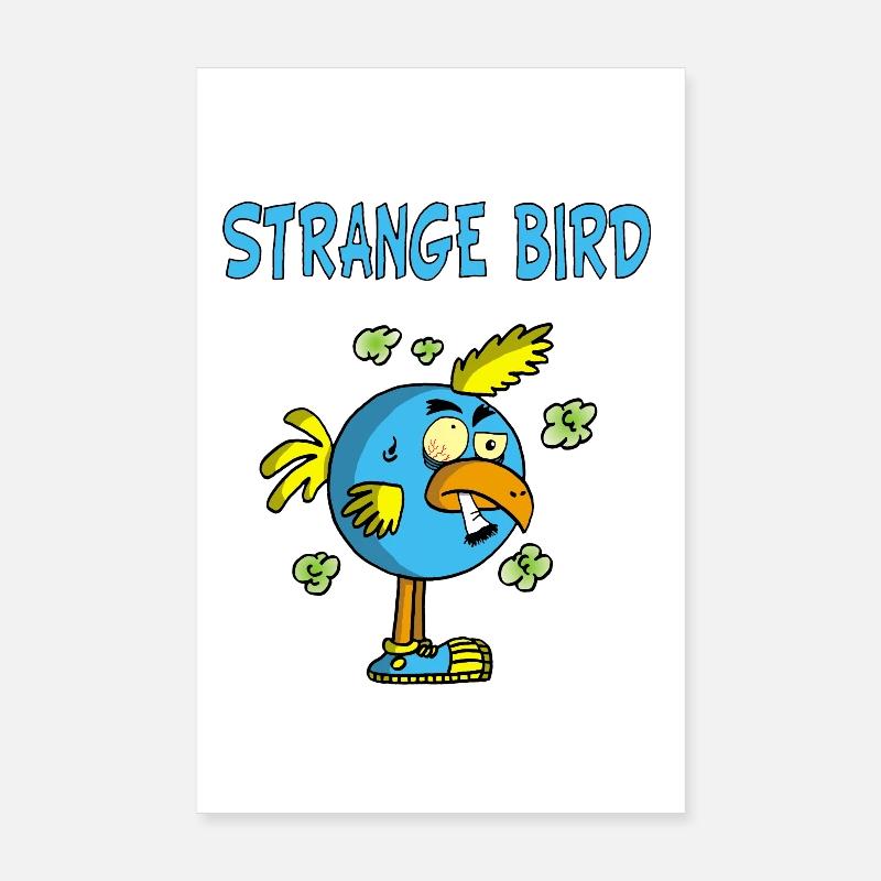 Oiseau bleu étrange Poster 20 x 30 cm