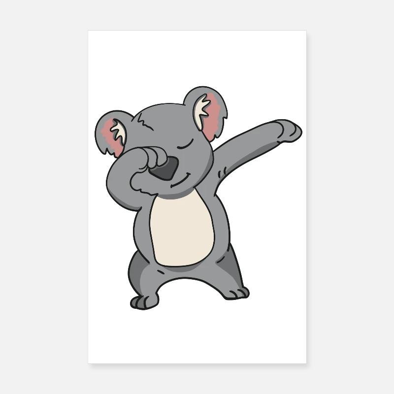 Dabbing Koala - Poster 20 x 30 cm - blanc
