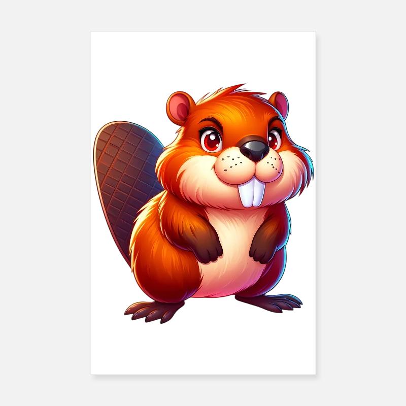 Beaver Poster 8" x 12" (20x30 cm)
