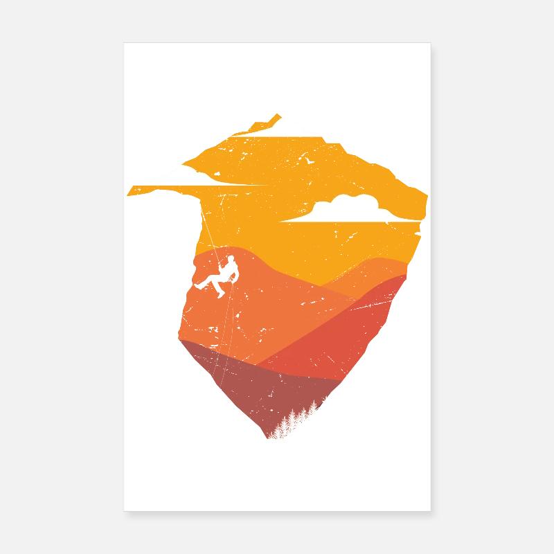 Desert Sunset with Cactus Silhouette Poster 8" x 12" (20x30 cm)