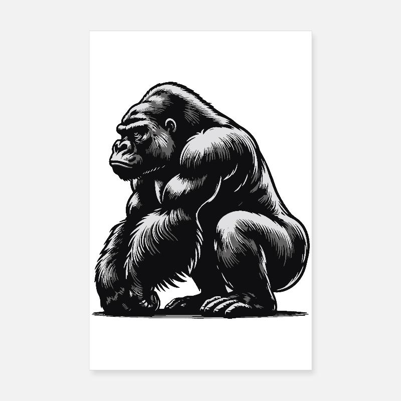 Gorille Poster 20 x 30 cm