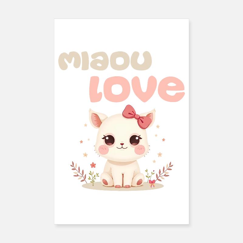 Meow Love Character by Helfspawn Poster 8" x 12" (20x30 cm)
