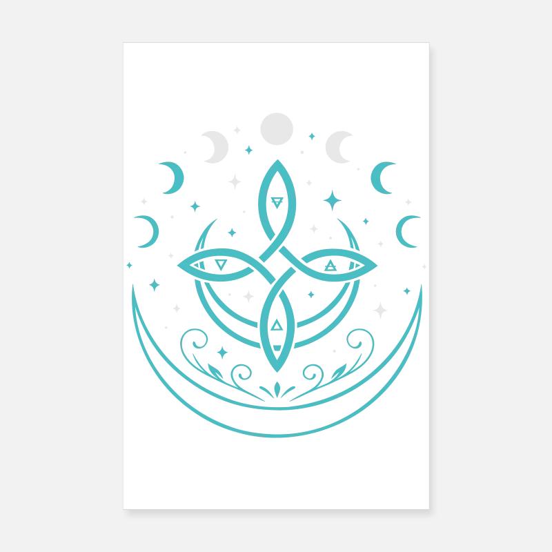 Moon Phases & Elements - Spiritual Symbol Poster 8" x 12" (20x30 cm)