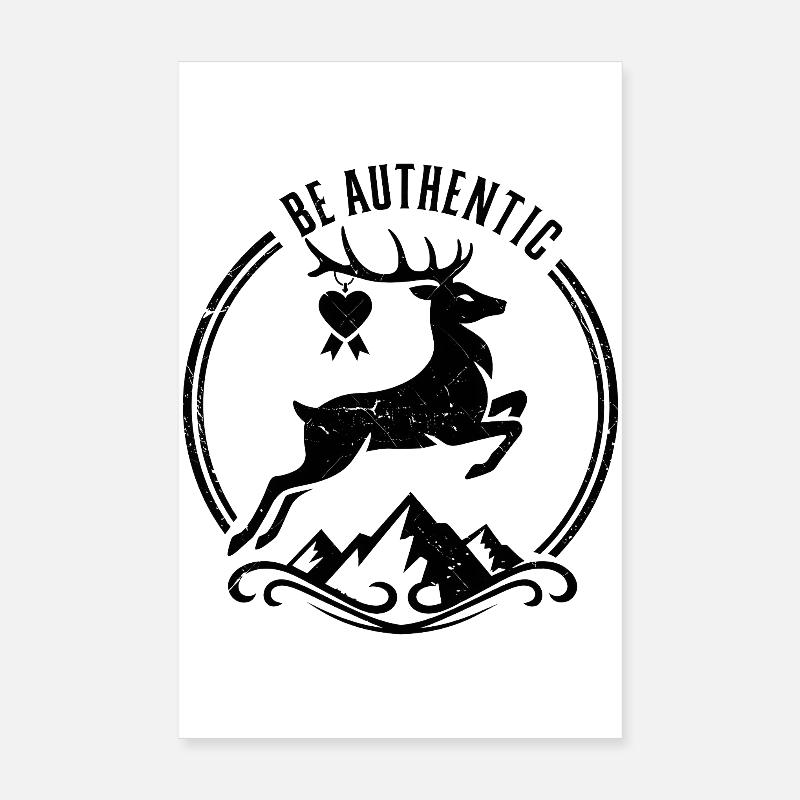 Springender Hirsch Poster 20x30 cm