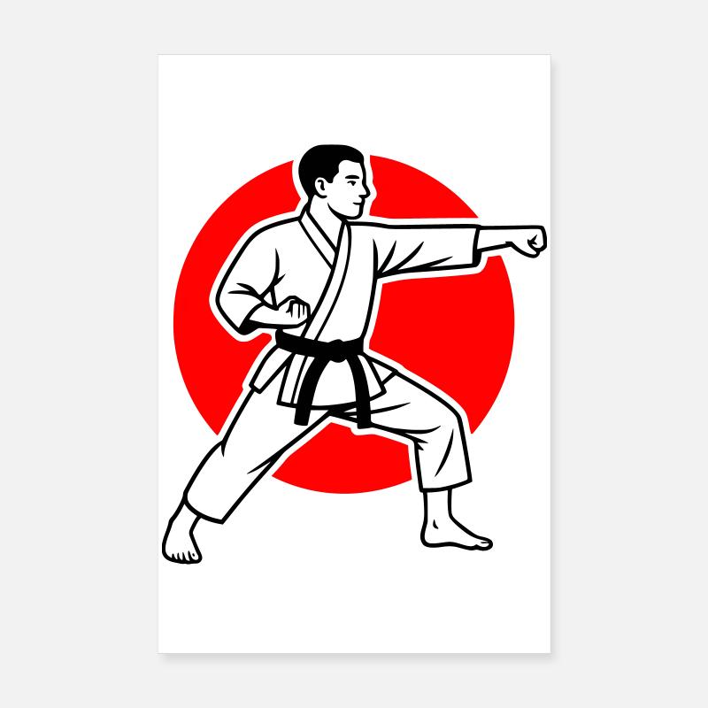 Karate Oi-Zuki Poster 20x30 cm