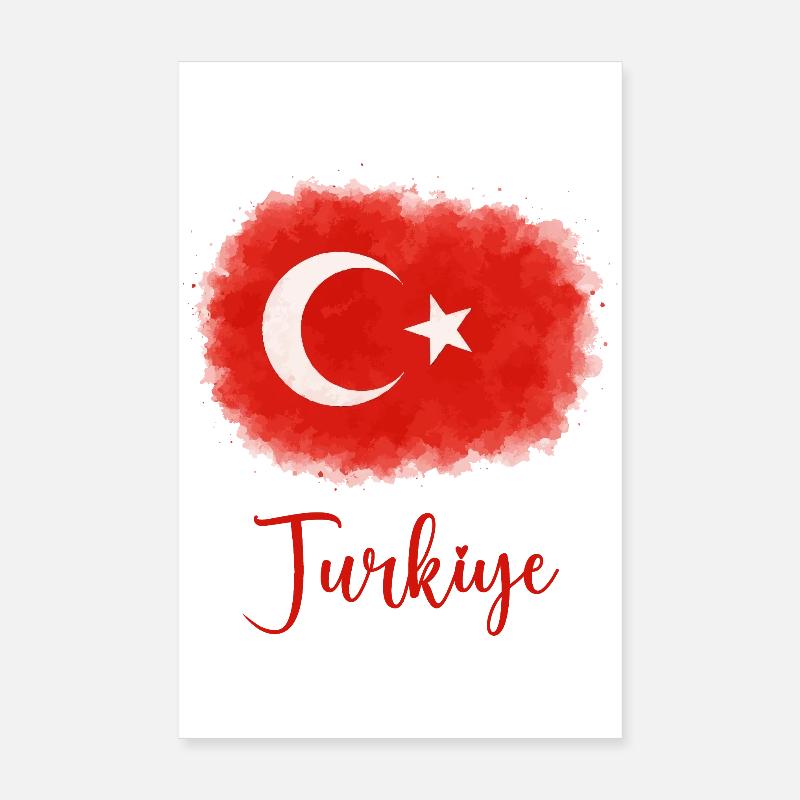 Drapeau de la Turquie Poster 20 x 30 cm