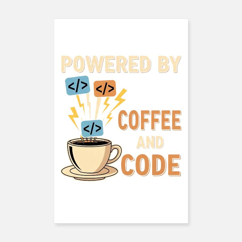 Programmateur Café Motif Design Poster 20 x 30 cm