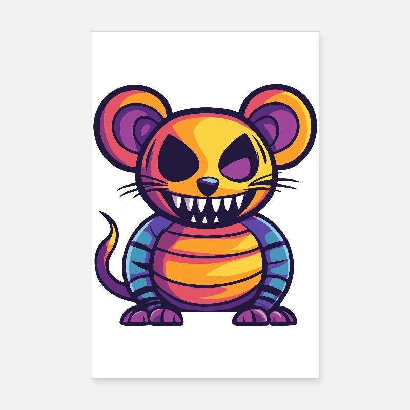 Mouse Halloween Comic Zombie Poster 8" x 12" (20x30 cm)