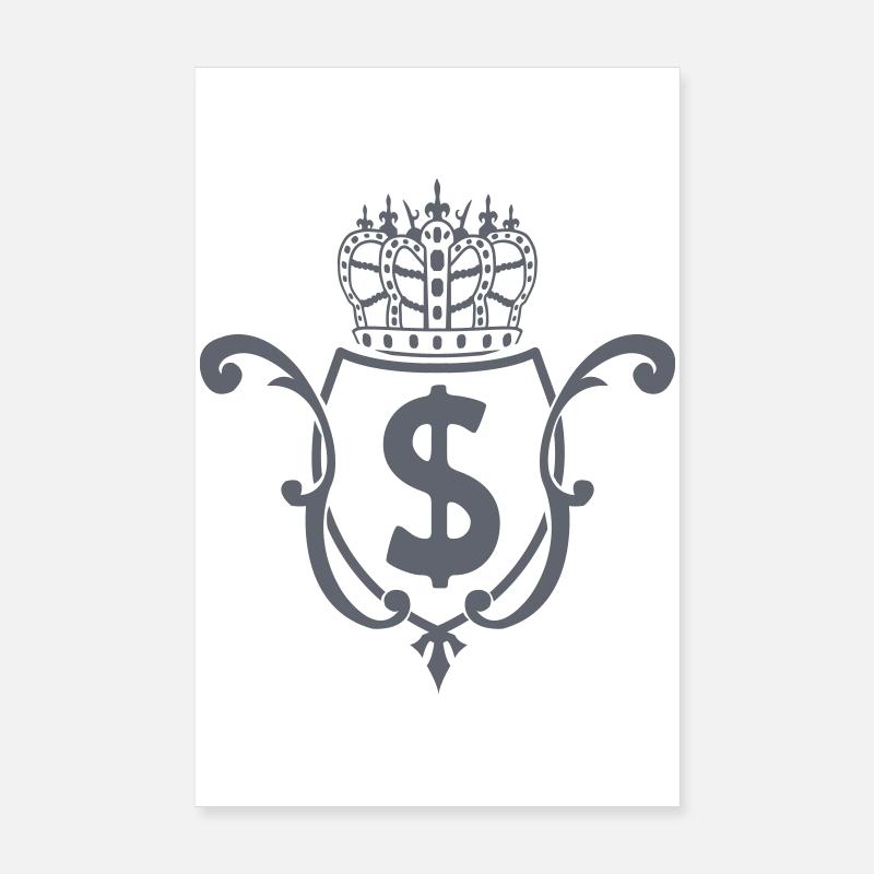 Crown Crest Money Symbol Poster 8" x 12" (20x30 cm)