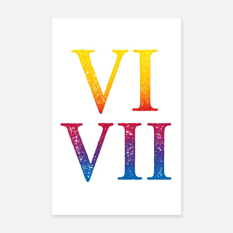 67 Meme VII Pile de chiffres romains Poster 20 x 30 cm