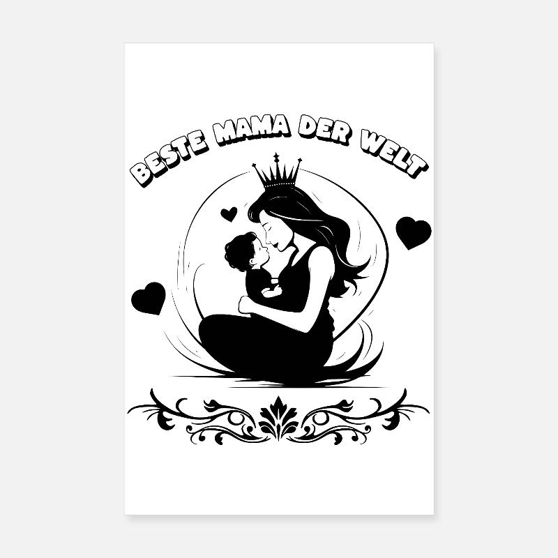 Beste Mama der Welt Silhouette Poster 20x30 cm