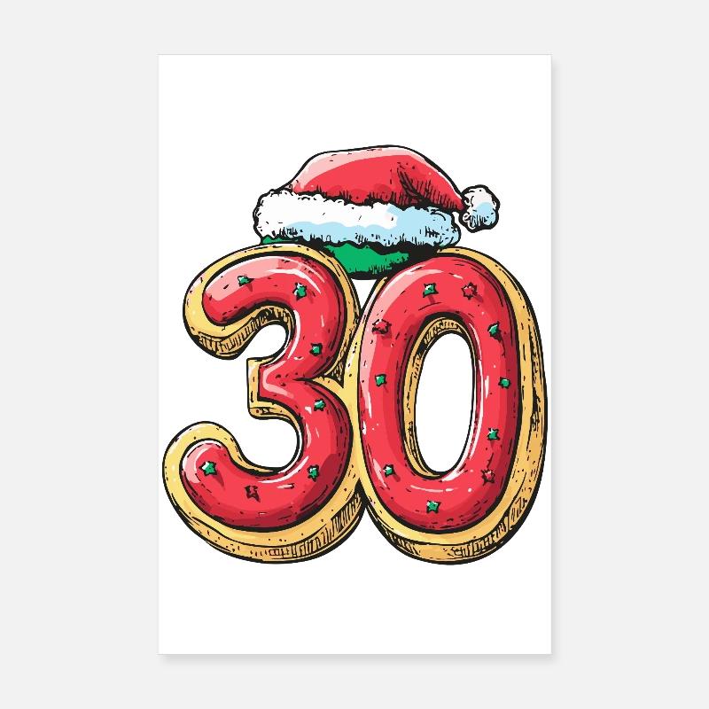 Biscuit 30 chiffres Noël Poster 20 x 30 cm