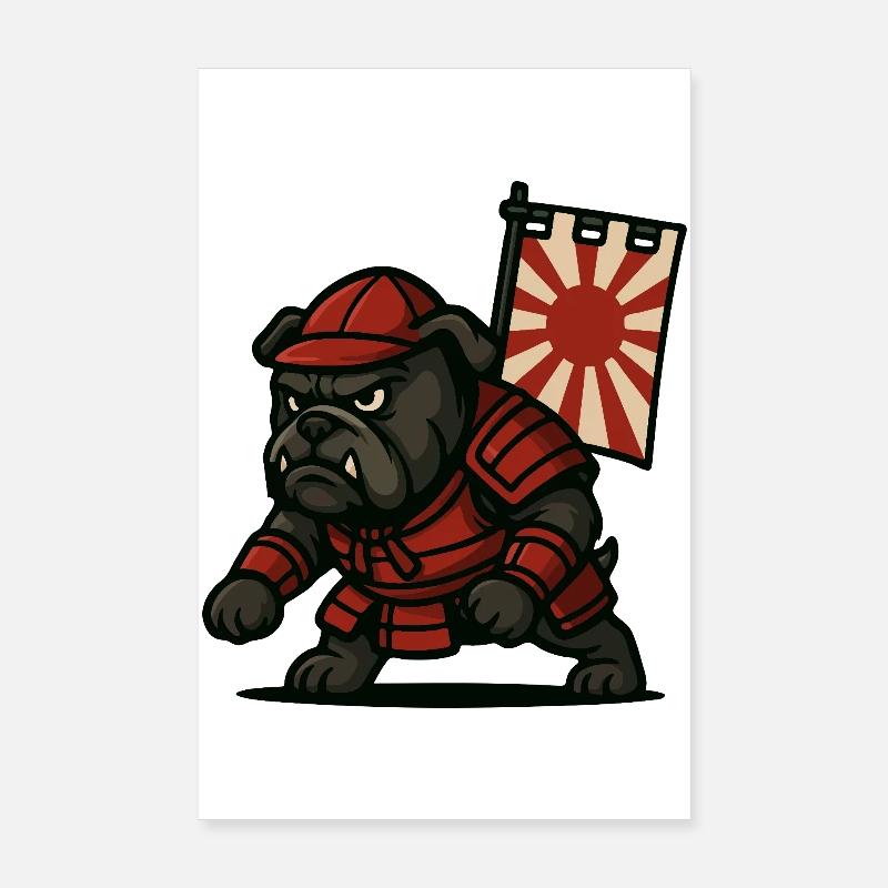 Bulldogge Samurai Rising Poster 20x30 cm