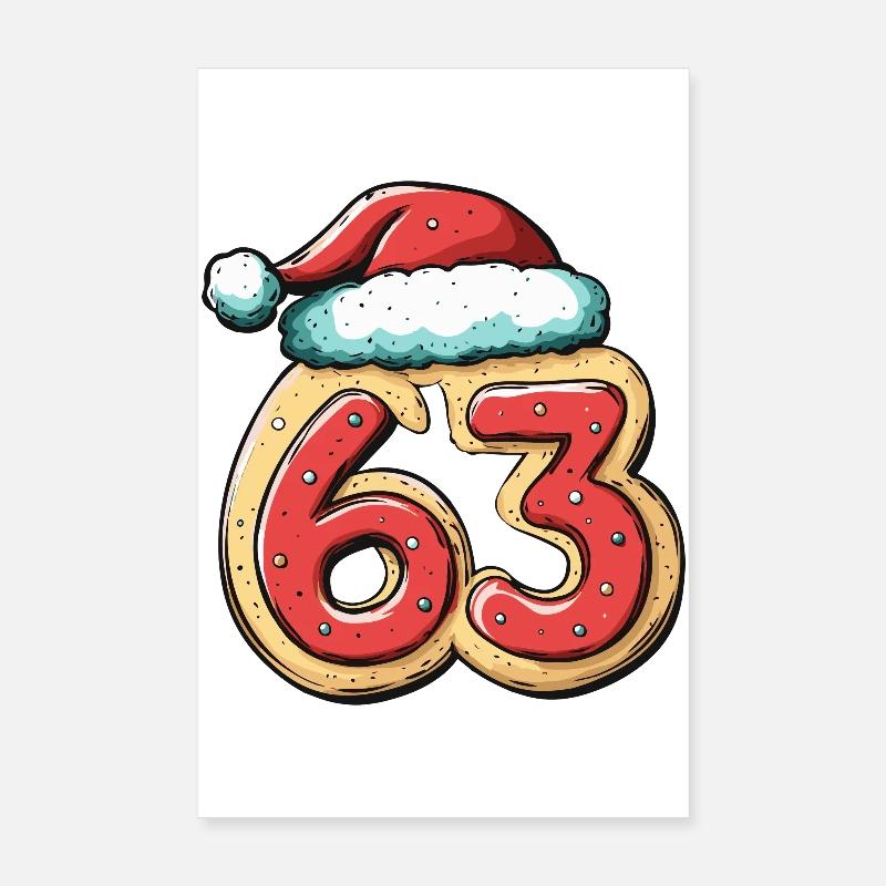 63 Numéro Biscuit Noël Poster 20 x 30 cm