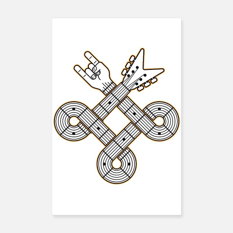 Nœud celtique de guitare entrelacée Poster 20 x 30 cm