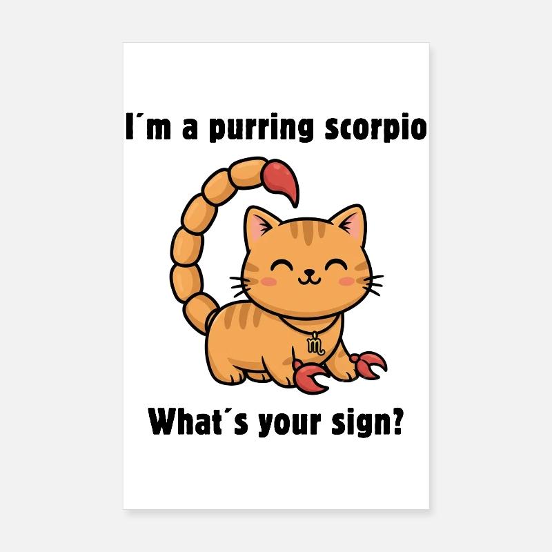 Sternzeichen Skorpion Katze – Cute Scorpio Cat Poster 20x30 cm