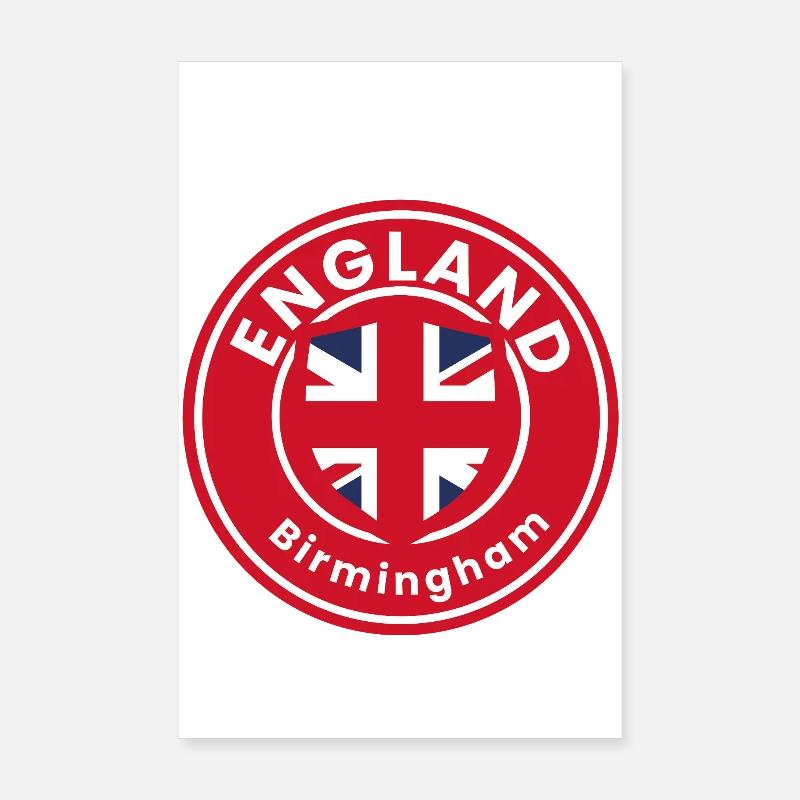 Birmingham England Emblem Round Poster 8" x 12" (20x30 cm)