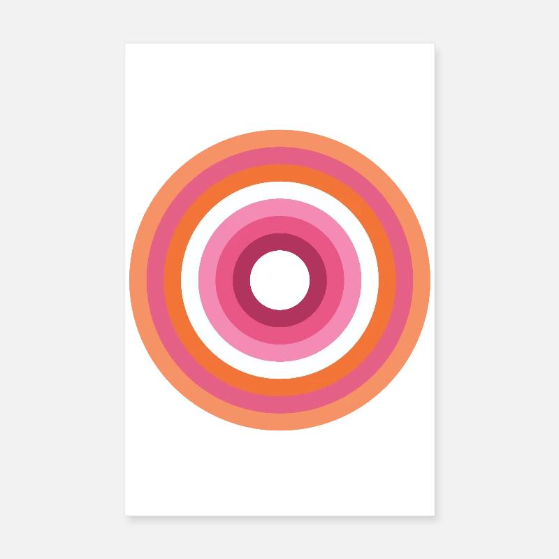Palette Concentric Ring Lesbienne LGBTQ Poster 20 x 30 cm