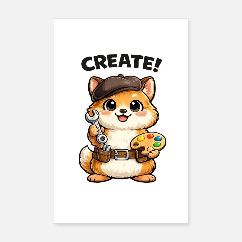 Atelier créatif Kitten Artist Poster 20 x 30 cm