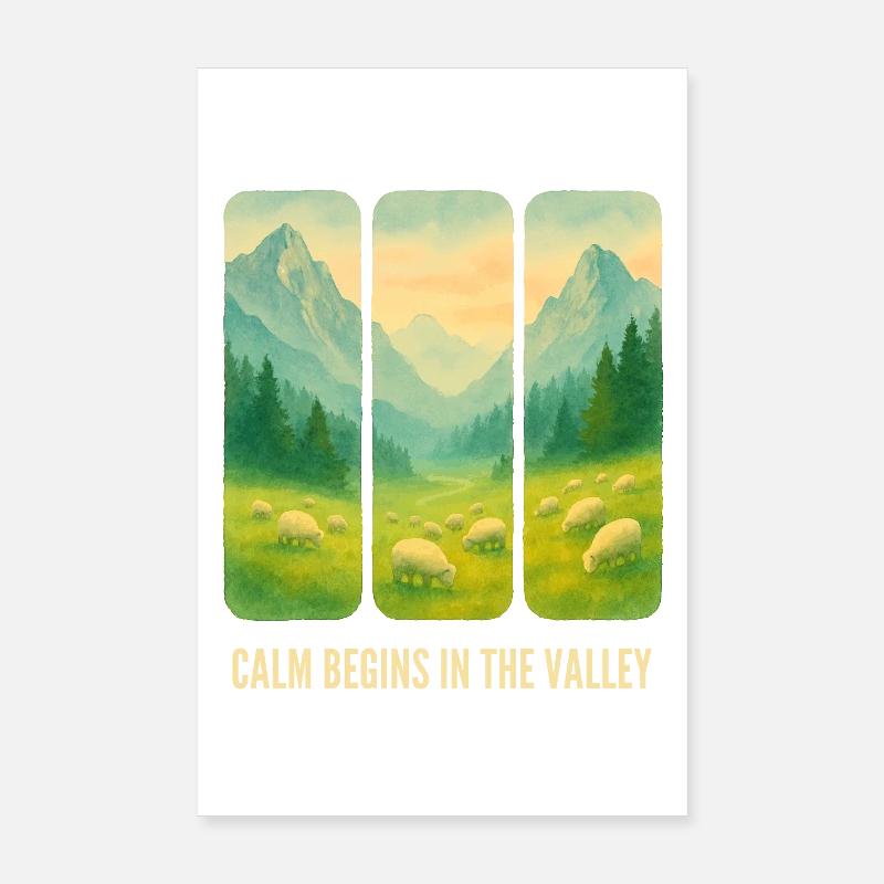 Vallée alpine Poster 20 x 30 cm