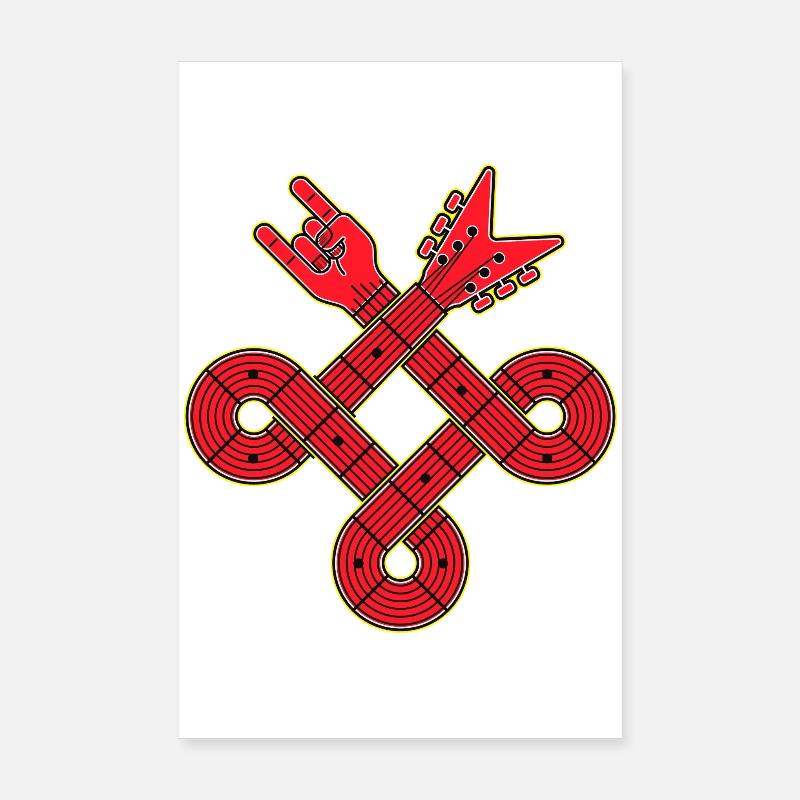 Nœud de guitare entrelacé Poster 20 x 30 cm