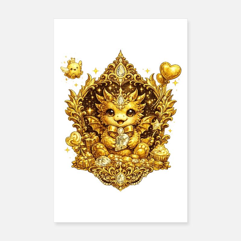 Magie de la couronne de chat doré Poster 20 x 30 cm