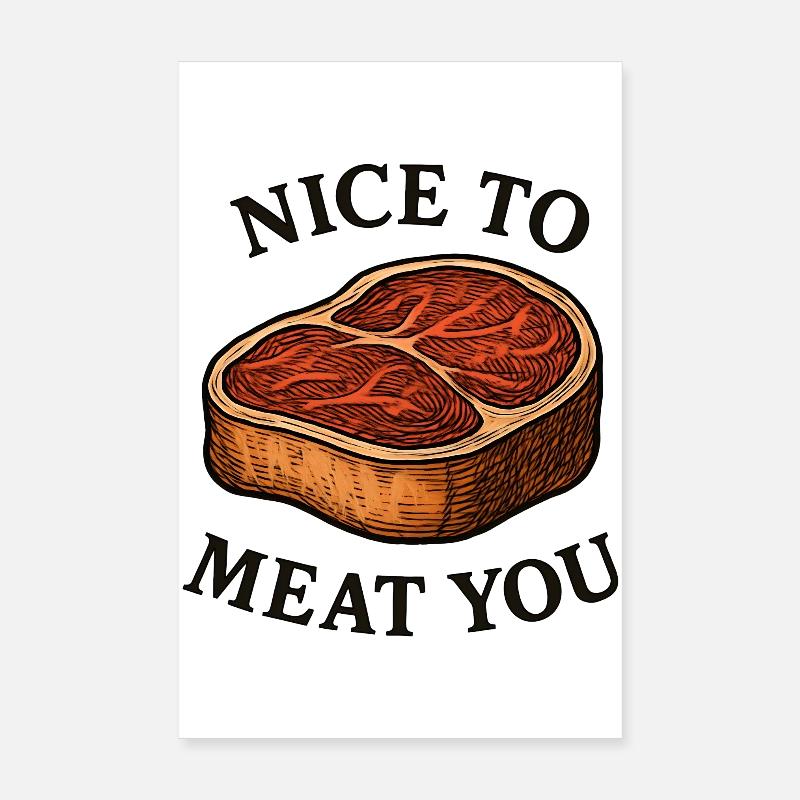 Sympa de te dévorer – Steak Saying Poster 20 x 30 cm
