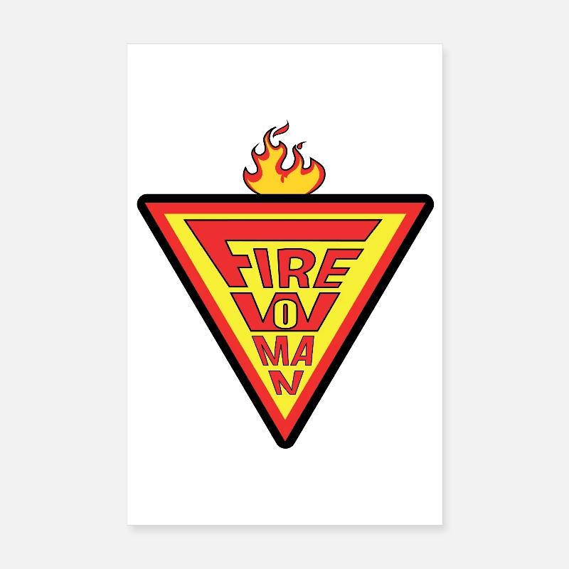 Firewoman - Poster 20x30 cm - Weiß