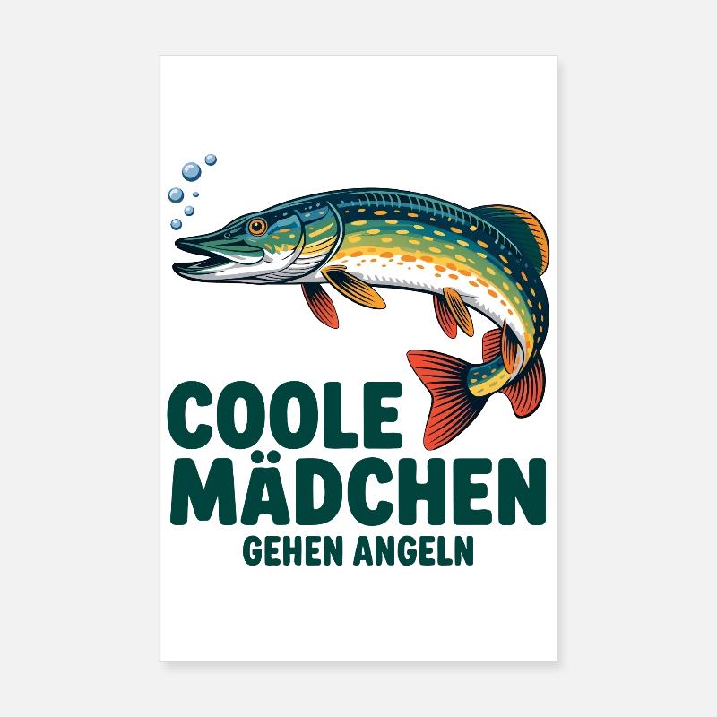 Coole Mädchen Angeln Poster 20x30 cm
