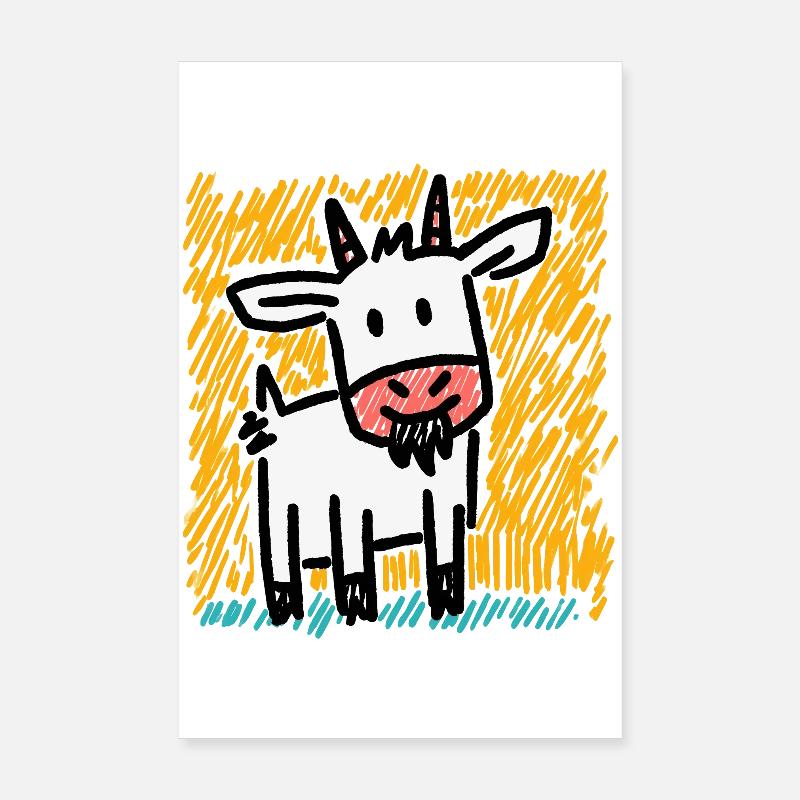 Doodle Ziege Poster 20x30 cm