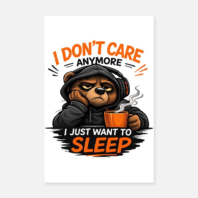 Design du T-shirt de Sommeil Grumpy Bear Poster 20 x 30 cm