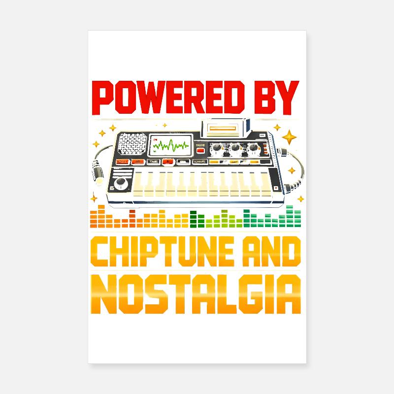 Propulsé par Chiptune | Nostalgie rétro Poster 20 x 30 cm