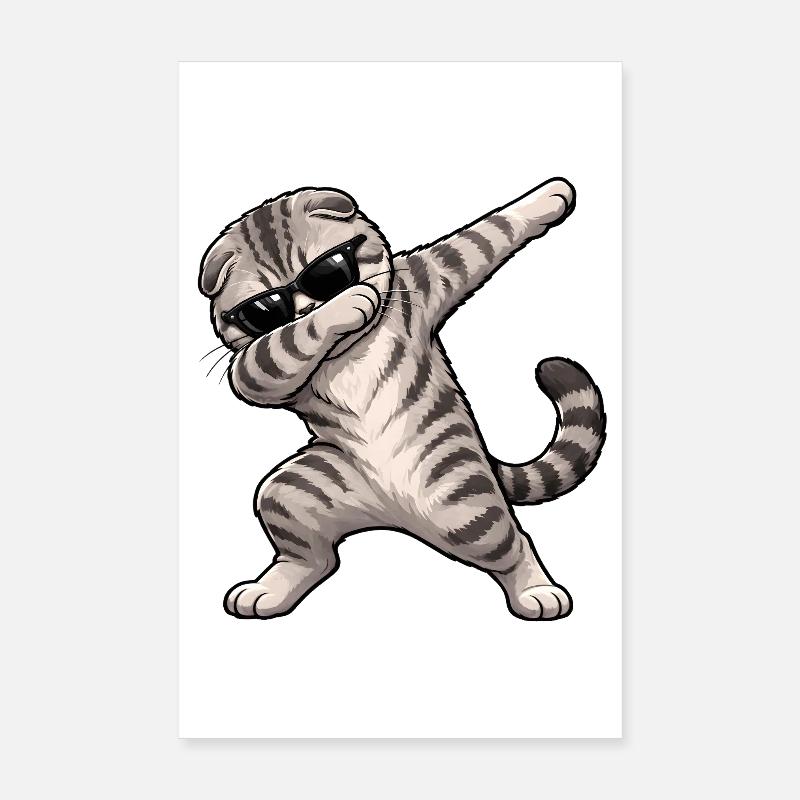 Tamponnage du Scottish Fold Poster 20 x 30 cm