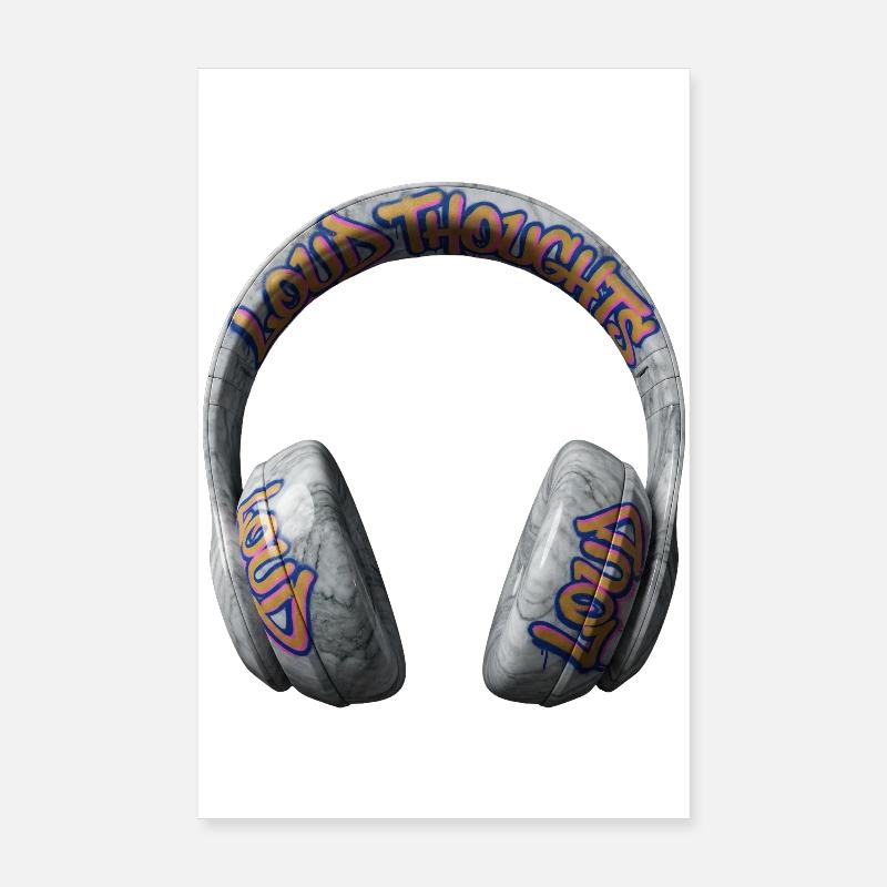 Pensées bruyantes Casques graffitis Poster 20 x 30 cm