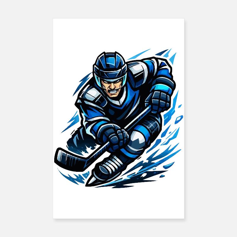 Blitzender Eishockeyspieler Poster 20x30 cm