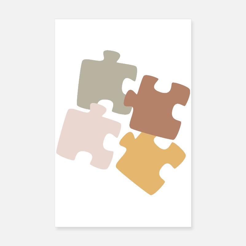 Variété de Patchwork de Puzzles Poster 20 x 30 cm
