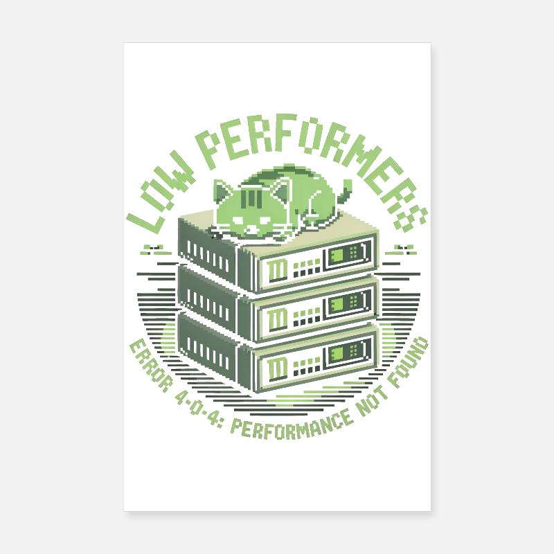 Low Performers Katze Server Pixel Art Poster 20x30 cm