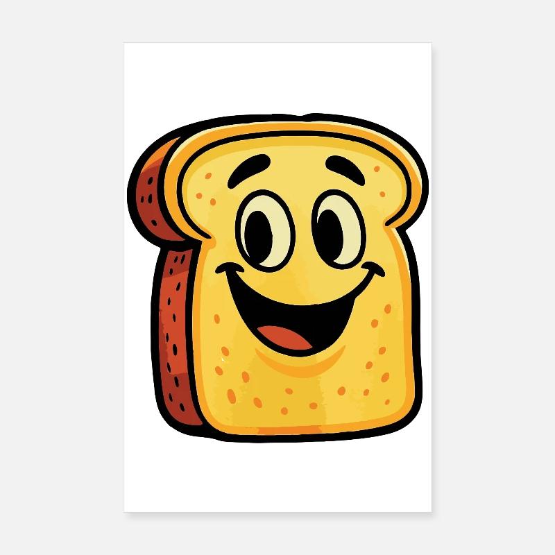 Kawaii toast with backpack Poster 8" x 12" (20x30 cm)