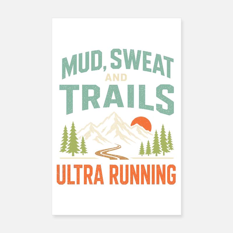 Course ultra sur les sentiers Poster 20 x 30 cm