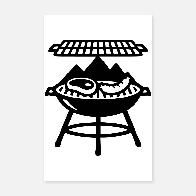 Holzkohlegrill Fleisch Grillmeister Vatertag Poster 20x30 cm