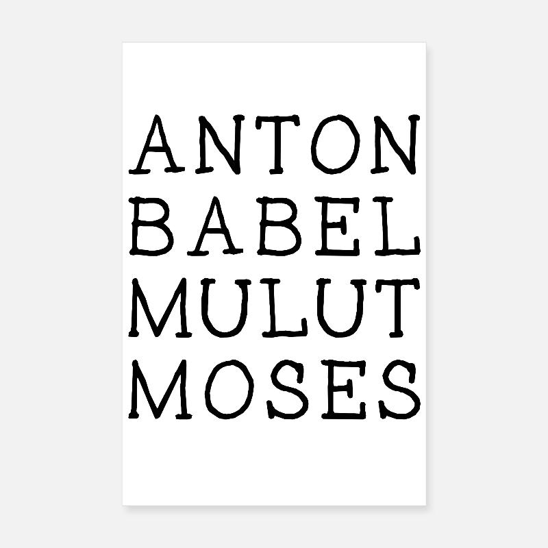 ANTON BABEL MULUT MOÏSE - Sort - Poster 20 x 30 cm - blanc