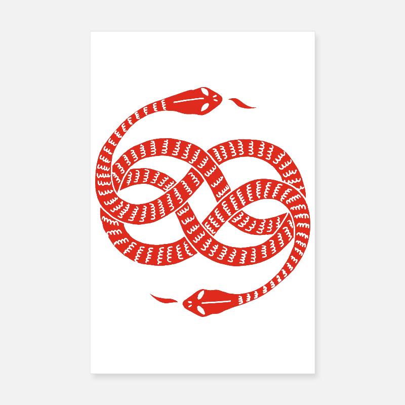 Serpents rouges infinis Poster 20 x 30 cm