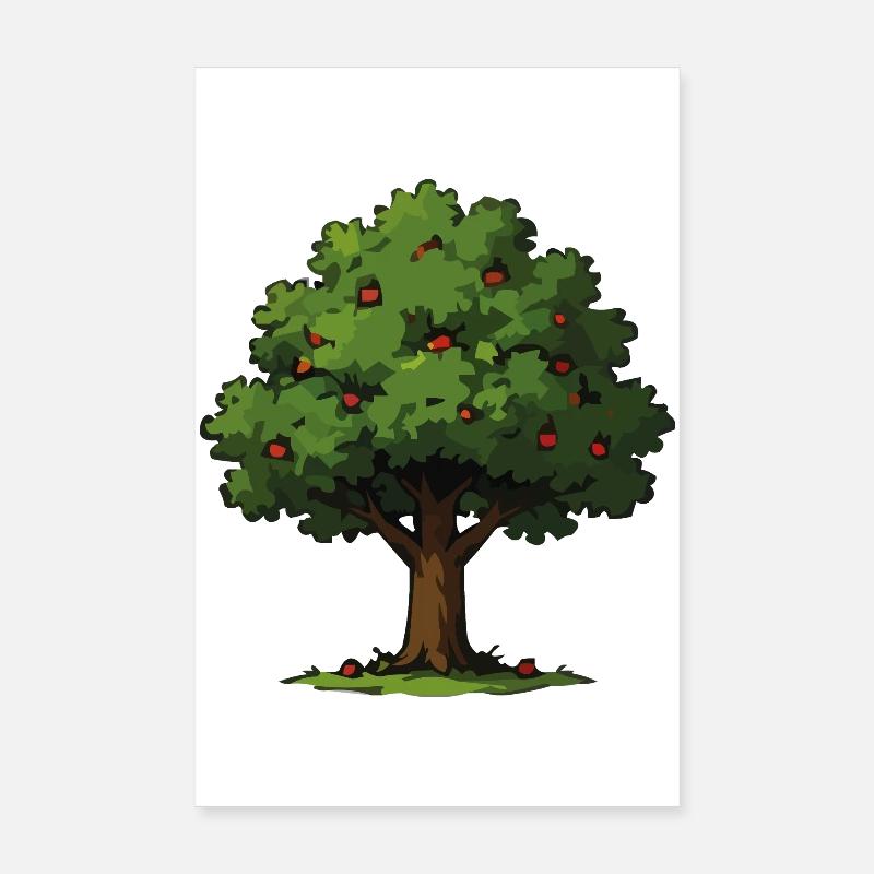 Apfelbaum im Waldstil Poster 20x30 cm
