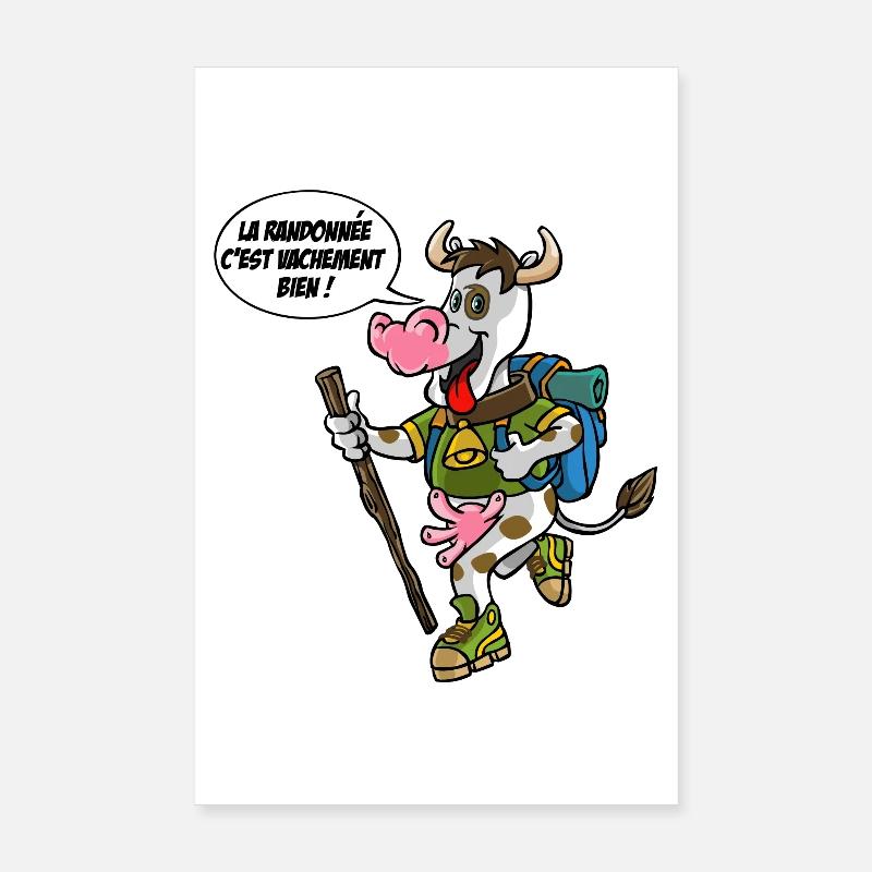 la vache en randonnée Poster 20 x 30 cm
