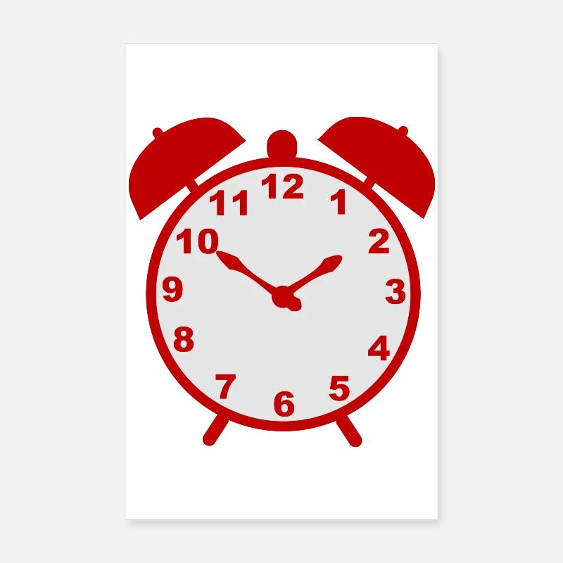Classic alarm clock with red frame Poster 8" x 12" (20x30 cm)
