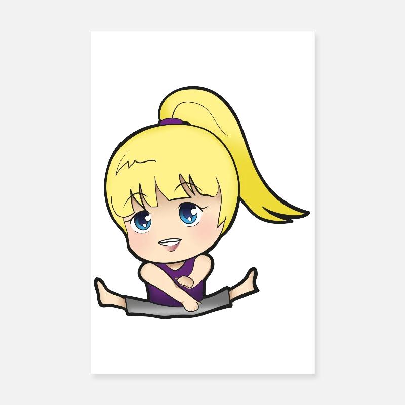 Chibi Anime Manga Splitkick - Poster 20x30 cm - Weiß