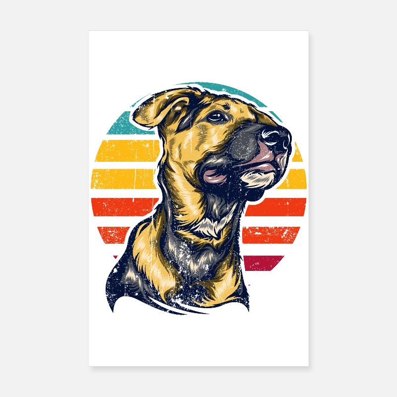 Sunset Hound Portrait Poster 8" x 12" (20x30 cm)