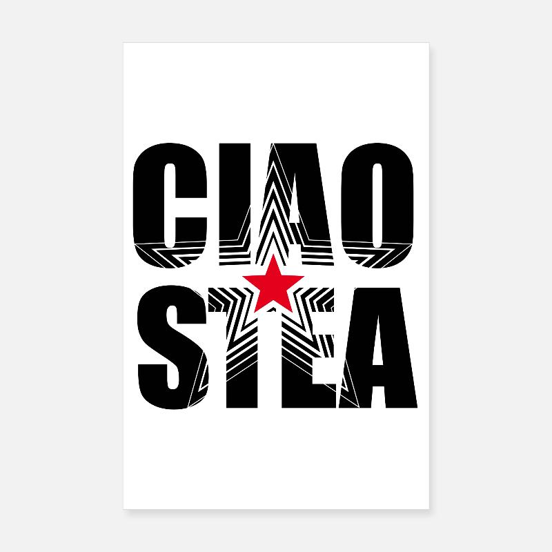 Ciao Stea - Bonjour Star - Poster 20 x 30 cm - blanc